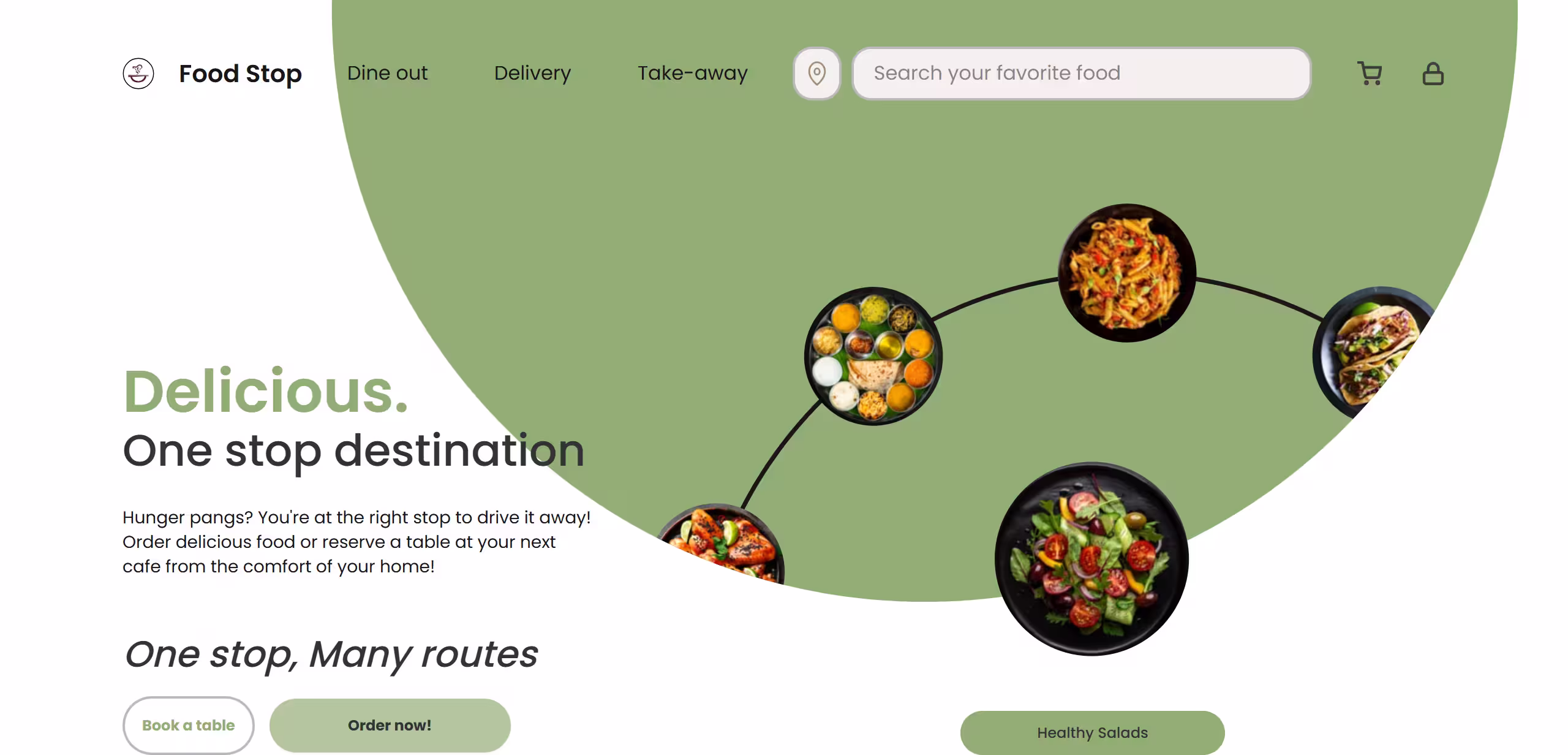 Food website hero section